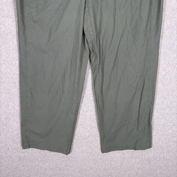 A New Day Pant 12 Green Wide Leg Stretch Trouser Utility Academia Minimal Quiet - Picture 3 of 13